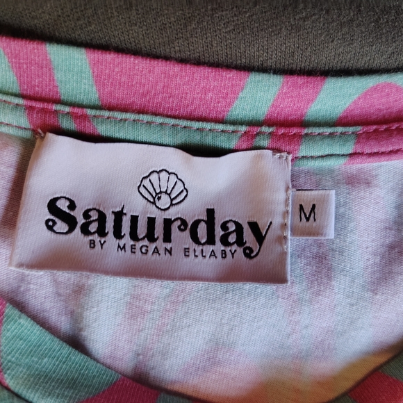 Saturday By Megan Ellaby Pink and Green Wave Long Sleeve Tee - Picture 8 of 9